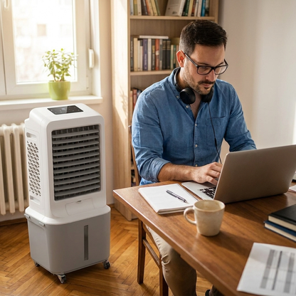 WFH desk with TidalFlow Tower