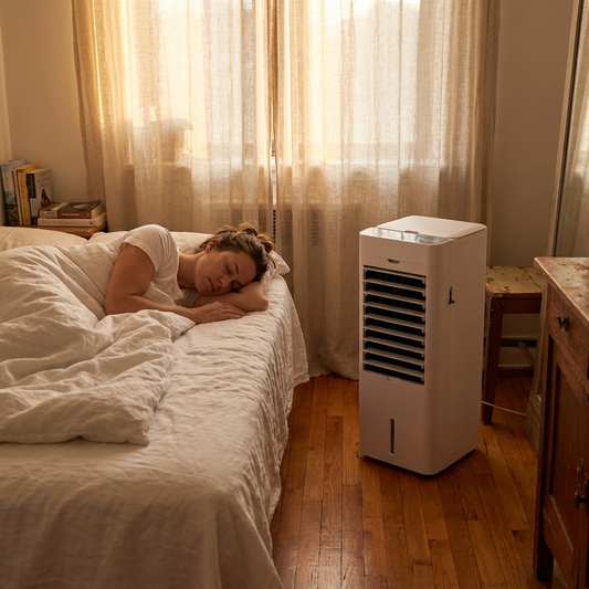 EverClime Tower in warm morning bedroom